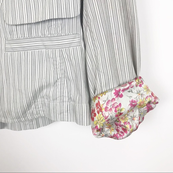 CAbi Striped Blazer with Floral Cuff Lining - Picture 2 of 7